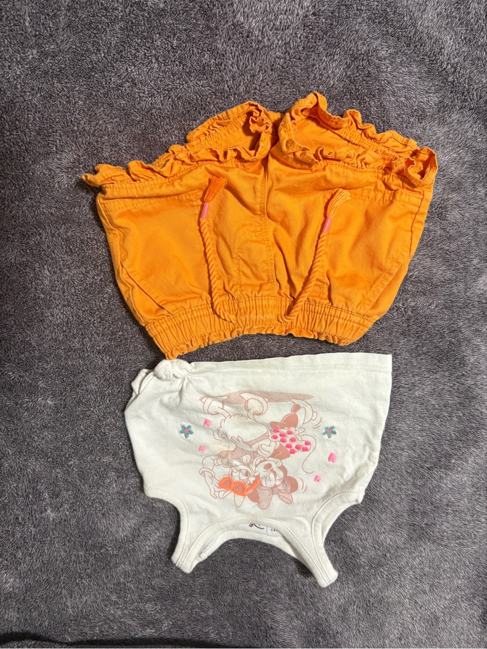 GAP Orange Ruffle Bandeau & White Graphic Tank Matching Set